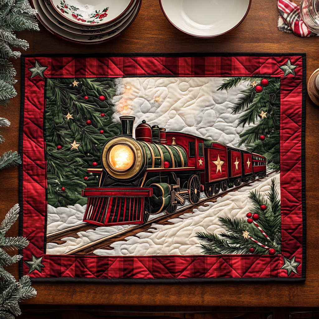North Pole Line Quilted Place Mat NCU0VH826
