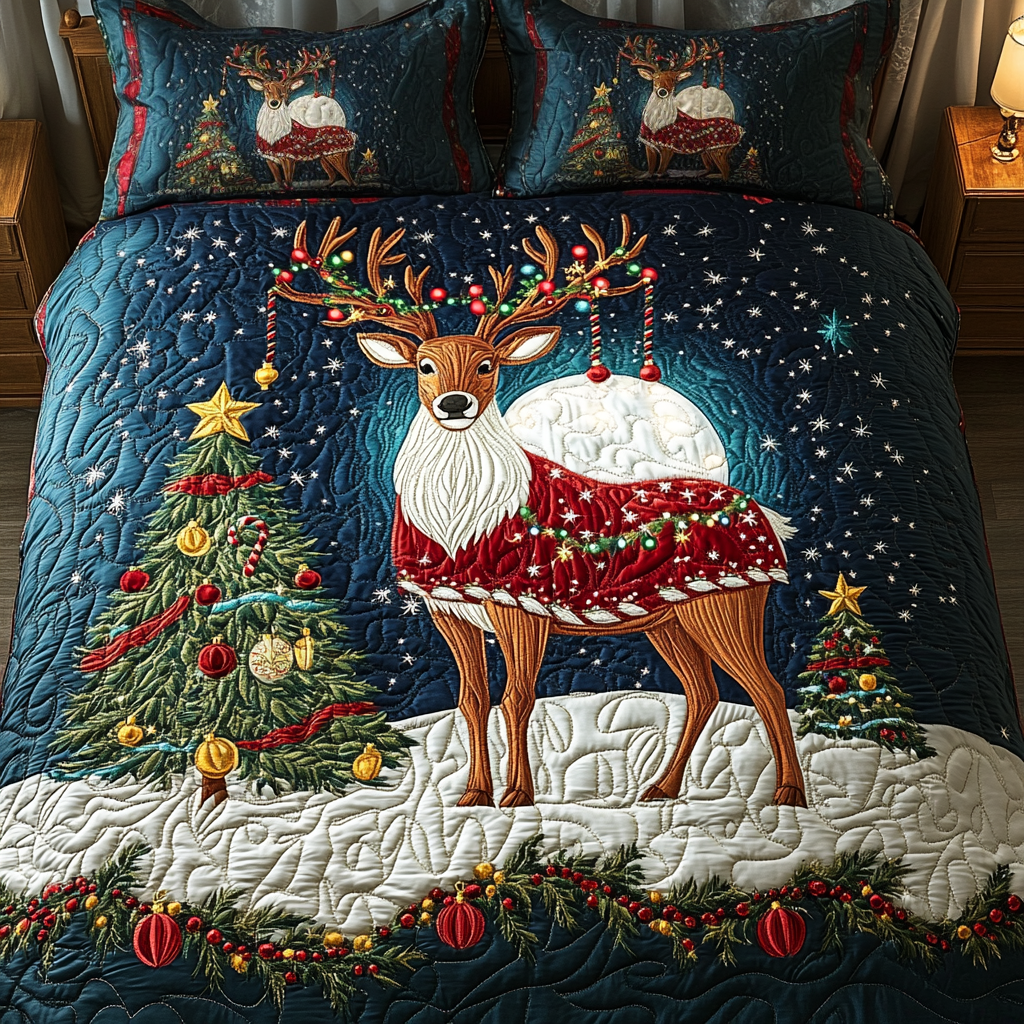North Pole Nights 3-Piece Quilted Bedding Set NCU0DK2487