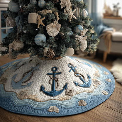 North Pole Port Christmas Quilted Tree Skirt NCU0TH3679