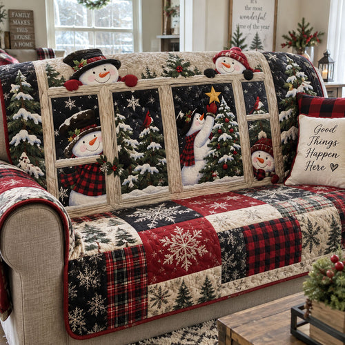 North Pole Quilted Sofa Cover NCU0PT12139