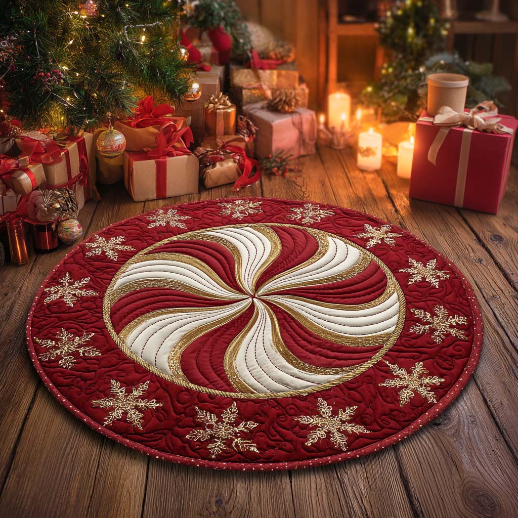 North Pole Swirl Quilted Round Mat NCU0XD531