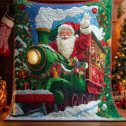 North Pole Train Quilted Blanket NCU0XD1088