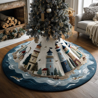 North Shore Lighthouse Christmas Quilted Tree Skirt NCU0TH3698