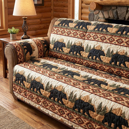 Northern Bear Quilted Sofa Cover NCU0TV1638