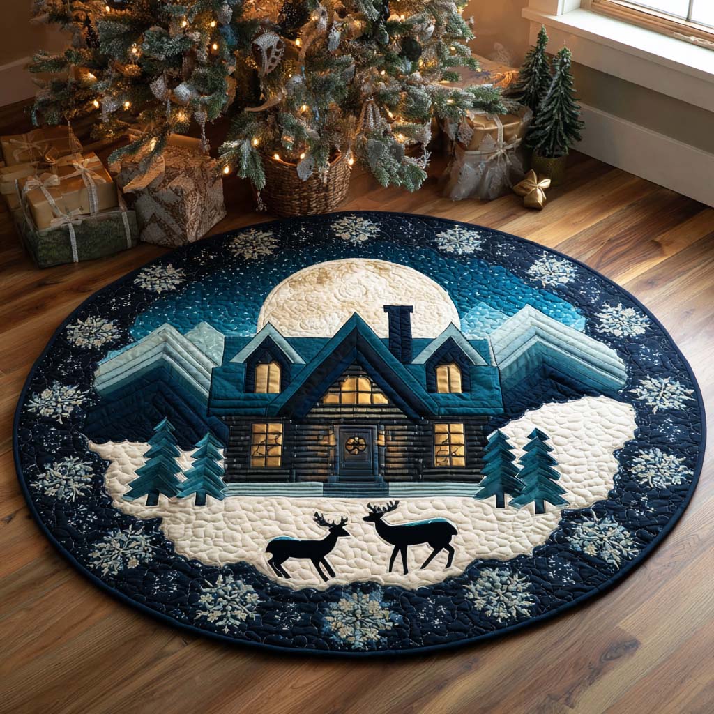 Northern Lights Chalet Quilted Round Mat NCU0XD183