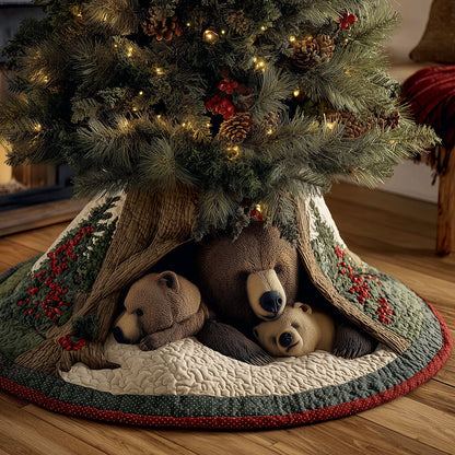 Northwoods Bear Nook Christmas Quilted Tree Skirt NCU0TH3604