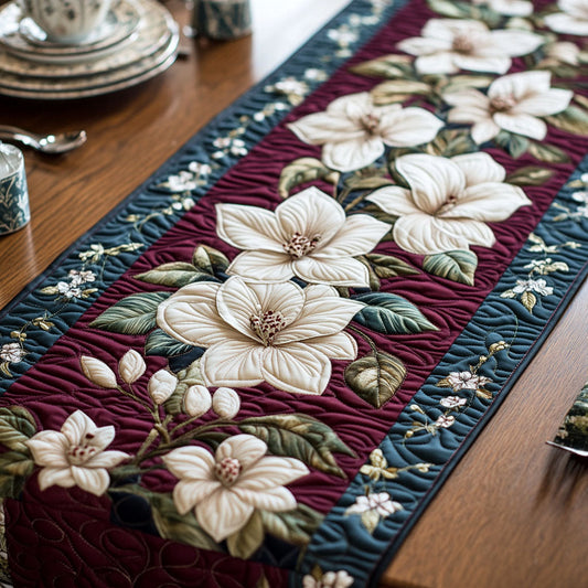 Nostalgic Magnolia Bliss Quilted Table Runner NCU0PT3859