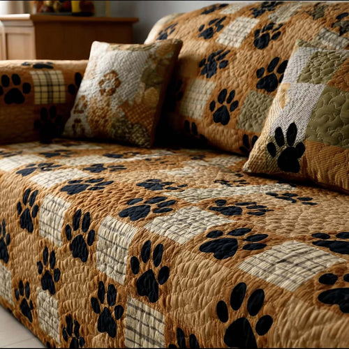 Nostalgic Paw Quilted Sofa Cover NCU0NT11732