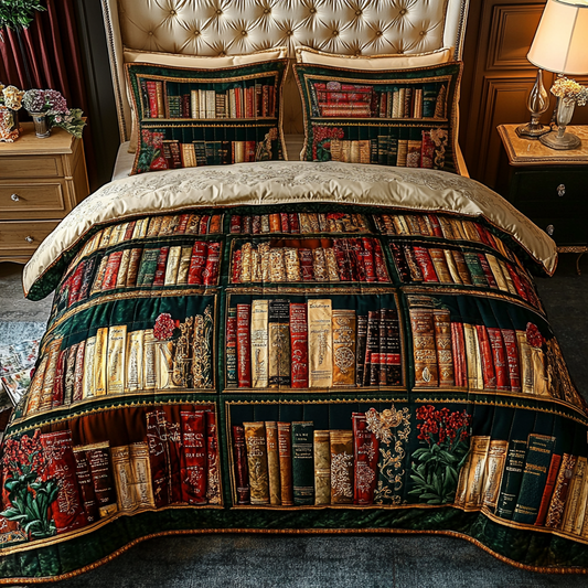 Novel Nights 3-Piece Quilted Bedding Set NCU0VH3504