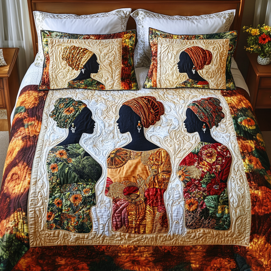 Nubian Elegance 3-Piece Quilted Bedding Set NCU0VH2035