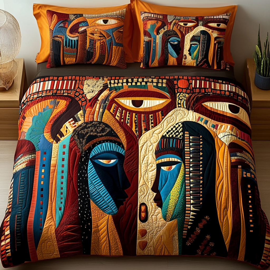 Nubian Queen 3-Piece Quilted Bedding Set NCU0VH5490