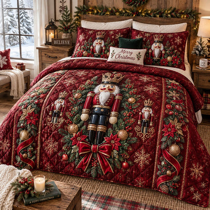 Nutcracker Holiday Parade 3-Piece Quilted Bedding Set NCU0DV10146