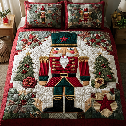 Nutcracker Joy 3-Piece Quilted Bedding Set NCU0DK10661