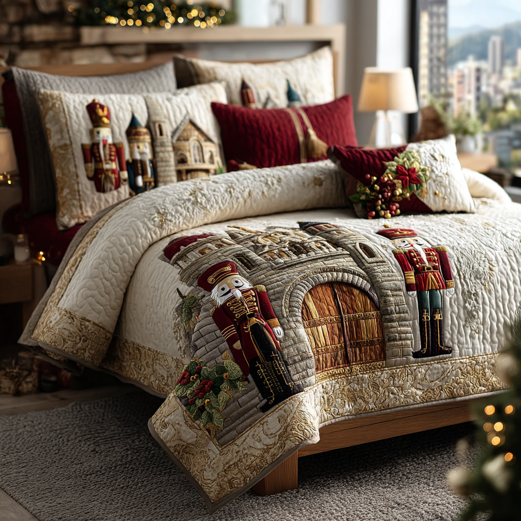 Nutcracker Magic 3-Piece Quilted Bedding Set NCU0DV8741