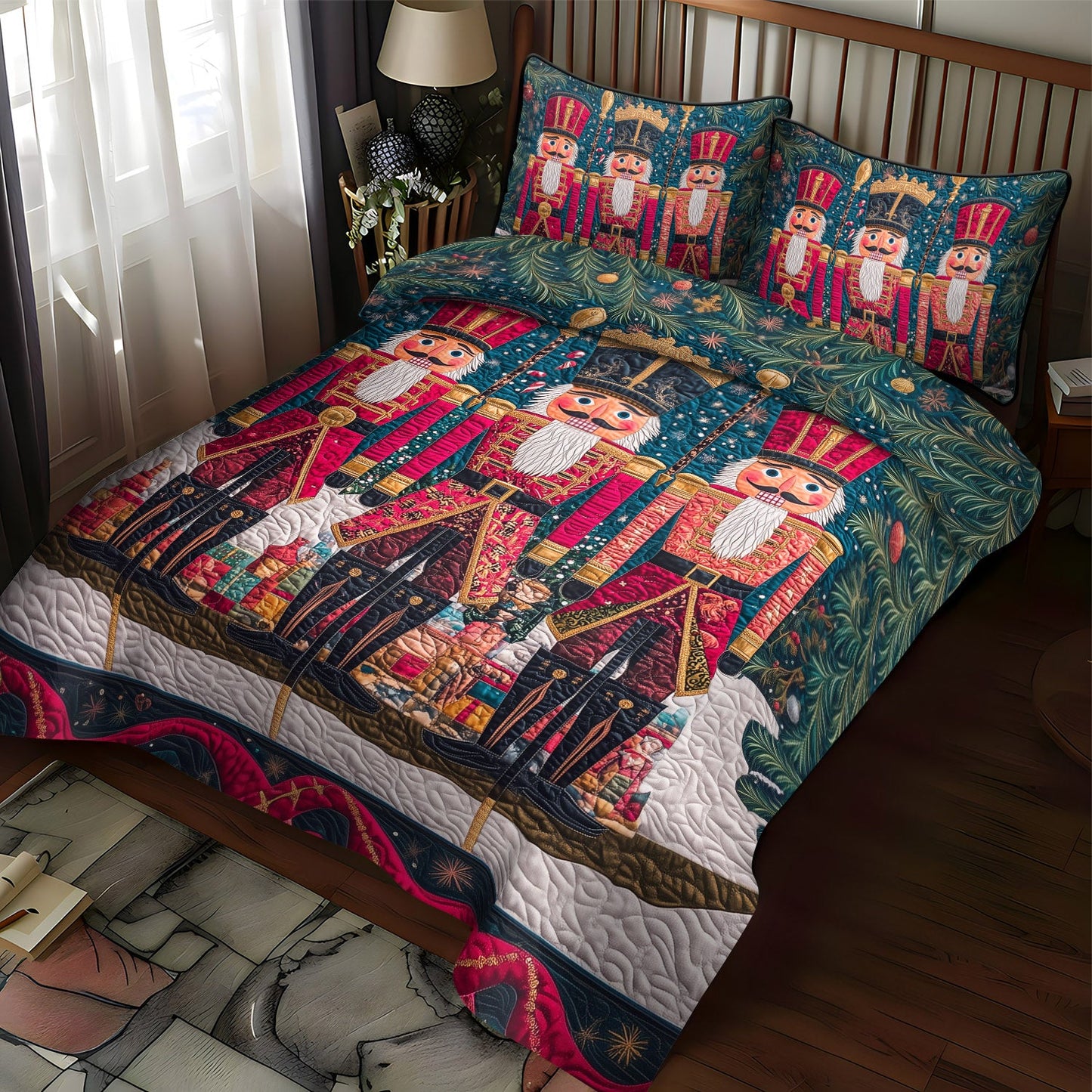 Nutcracker Magic 3-Piece Quilted Bedding Set NCU0TL1592