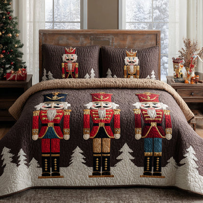 Nutcracker Parade 3-Piece Quilted Bedding Set NCU0DV8745