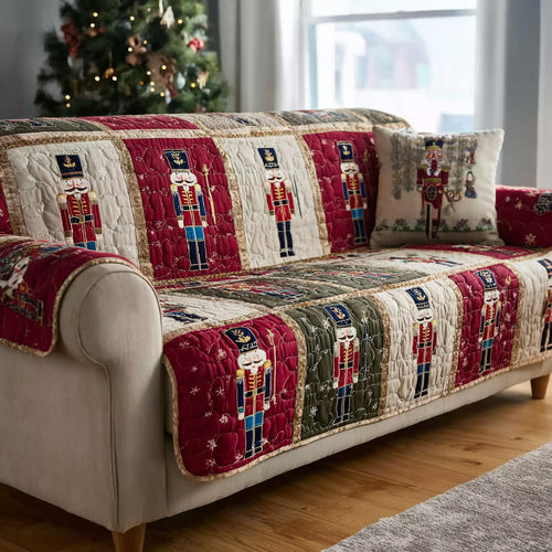 Nutcracker Soldier Blocks Quilted Sofa Cover NCU0HH1391