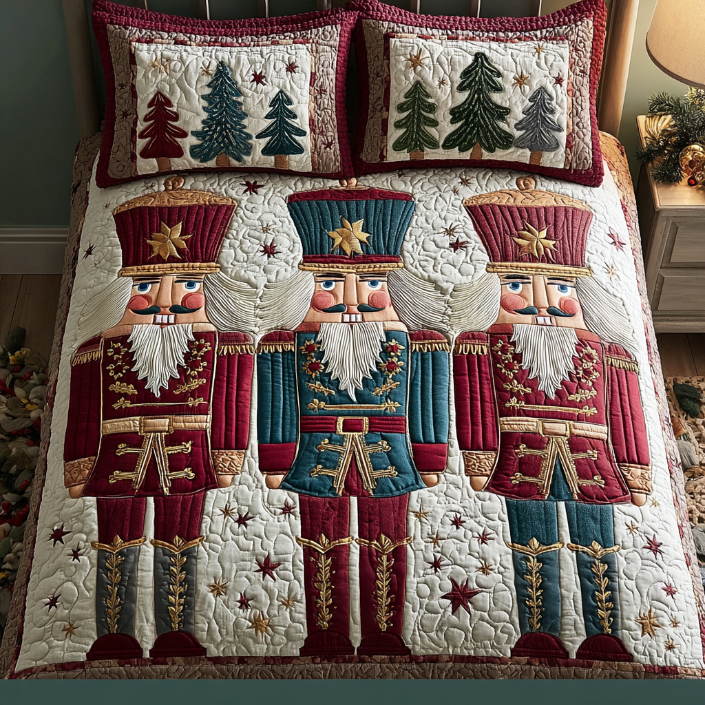 Nutcracker Spirit 3-Piece Quilted Bedding Set NCU0DK10658