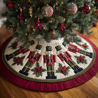 Nutcracker Whisper Christmas Quilted Tree Skirt NCU0DK11286
