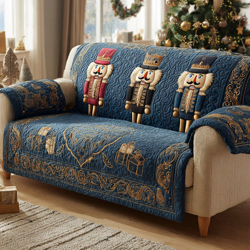 Nutcracker Winter Navy Quilted Sofa Cover NCU0HH1392