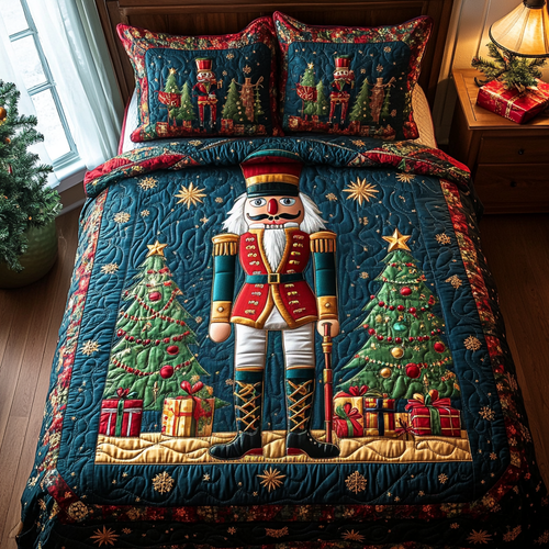 Nutcracker Wonderland 3-Piece Quilted Bedding Set NCU0DV1753