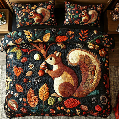 Nutty Autumn 3-Piece Quilted Bedding Set NCU0PT7852