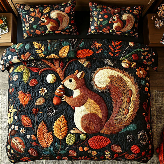 Nutty Autumn 3-Piece Quilted Bedding Set NCU0PT7852