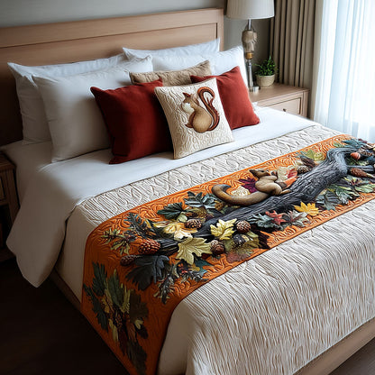 Nutty Autumn Fun Quilted Bed Runner NCU0PT7940