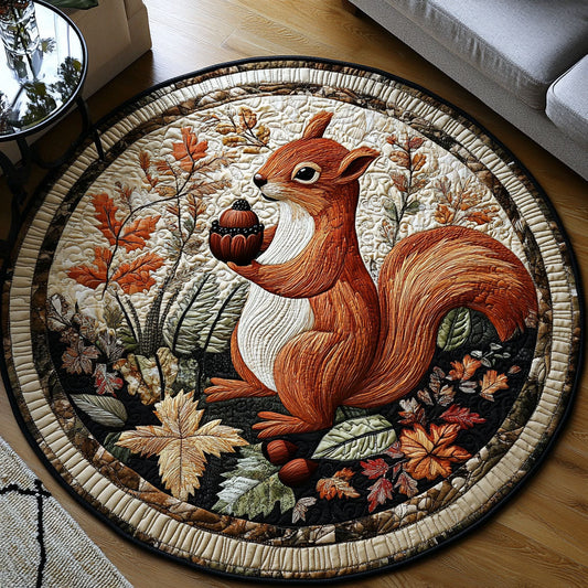 Nutty Fall Days Quilted Round Mat NCU0PT7867