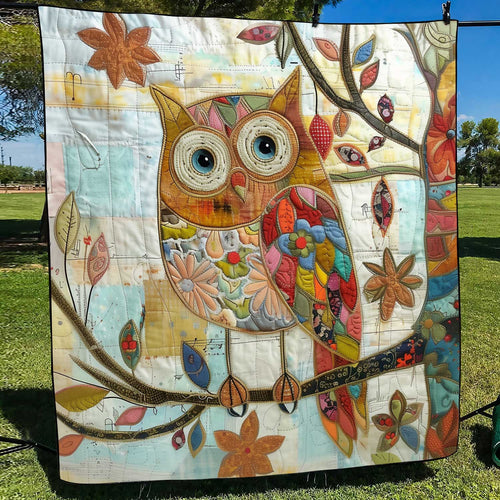 Colorful Owl Patchwork Quilted Blanket NCU0HY006