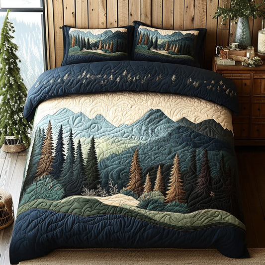 Oak Ember 3-Piece Quilted Bedding Set NCU0DV7090