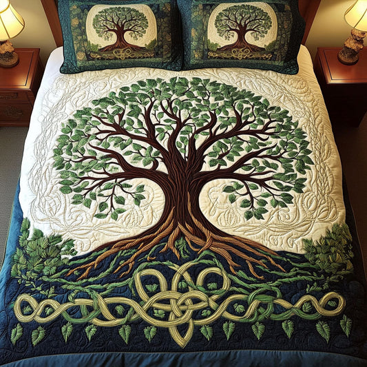 Oak of Wisdom 3-Piece Quilted Bedding Set NCU0NT2680