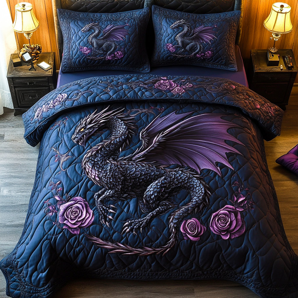 Dragon v2 3-Piece Quilted Bedding Set NCU0VT184