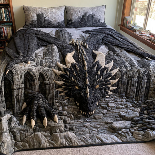 Obsidian Gatekeeper 3-Piece Quilted Bedding Set NCU0DV10040