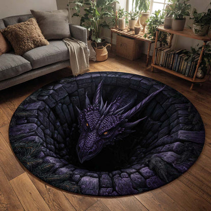 Obsidian Pit Dragon Round Carpet NCU0HH1919