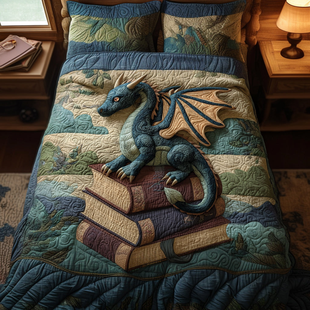 Obsidian Sky Wyrmling 3-Piece Quilted Bedding Set NCU0DV8702