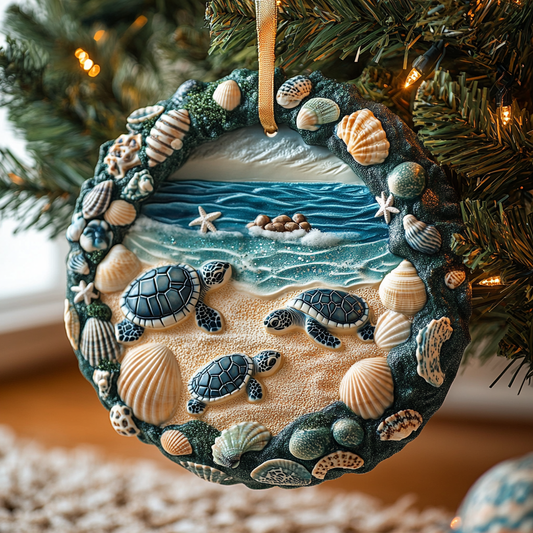 Ocean Shores Turtle Mica Ornament NCU0PT2580