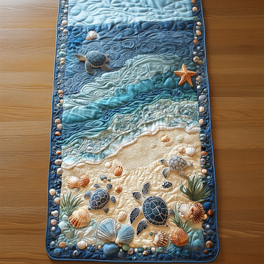 Ocean Shores Turtle Quilted Table Runner NCU0PT2579