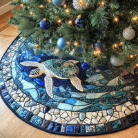 Ocean Tides Turtle Quilted Christmas Tree Skirt NCU0PT2487