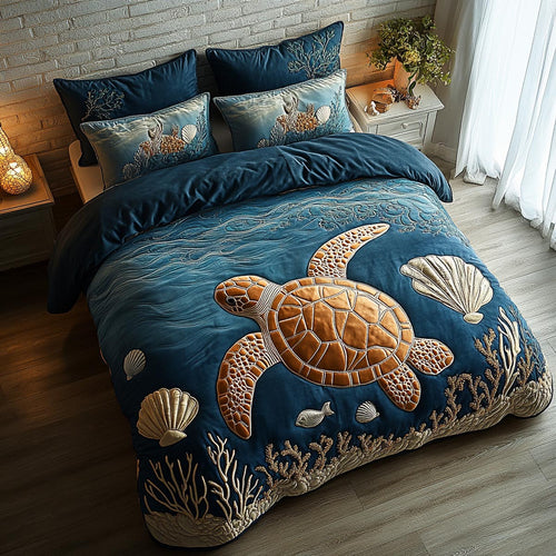 Ocean Balance 3-Piece Quilted Bedding Set NCU0DV9466