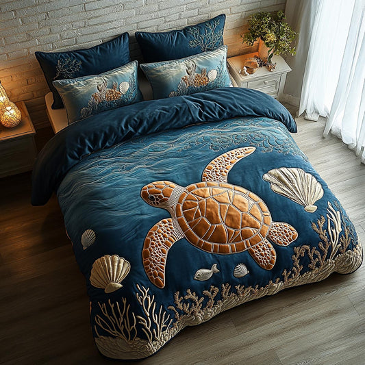 Ocean Balance 3-Piece Quilted Bedding Set NCU0DV9466
