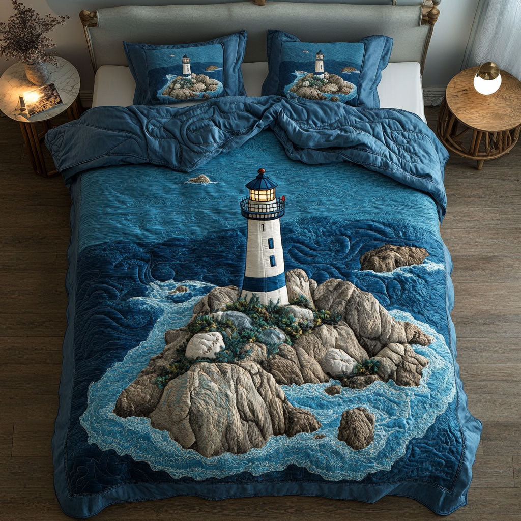 Ocean Beacon 3-Piece Quilted Bedding Set NCU0NT4700