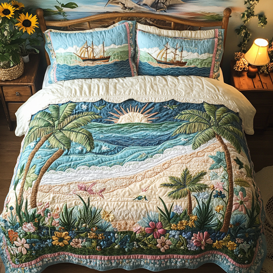 Ocean Bliss 3-Piece Quilted Bedding Set NCU0VL1768