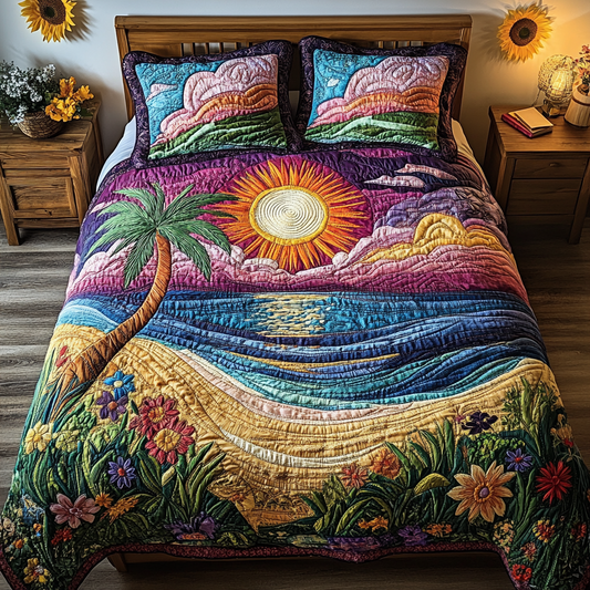 Ocean Bliss 3-Piece Quilted Bedding Set NCU0VL1806