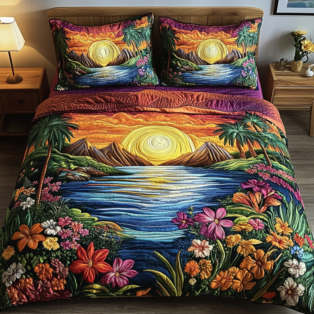 Ocean Bliss 3-Piece Quilted Bedding Set NCU0VL1966