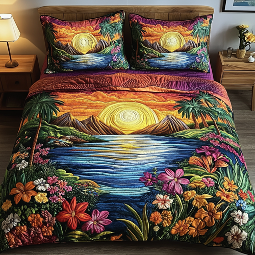 Ocean Bliss 3-Piece Quilted Bedding Set NCU0VL1966