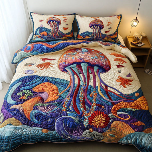 Ocean Bliss Retreat 3-Piece Quilted Bedding Set NCU0PT4183