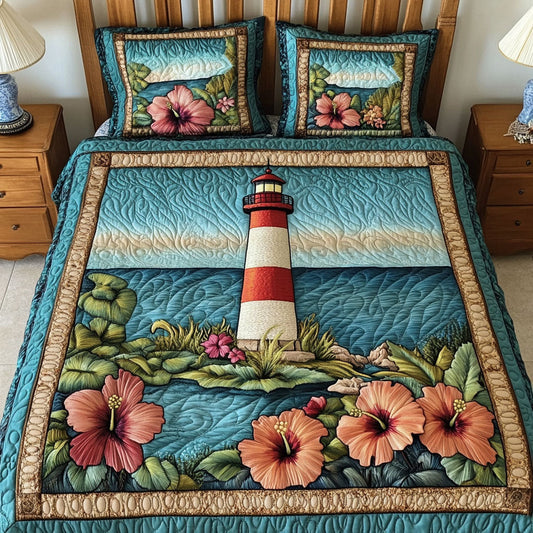 Ocean Bloom 3-Piece Quilted Bedding Set NCU0NT7247