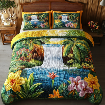 Ocean Bloom 3-Piece Quilted Bedding Set NCU0VL2428