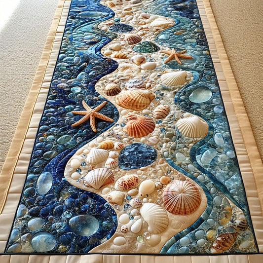 Ocean Bloom Quilted Table Runner NCU0PT2492